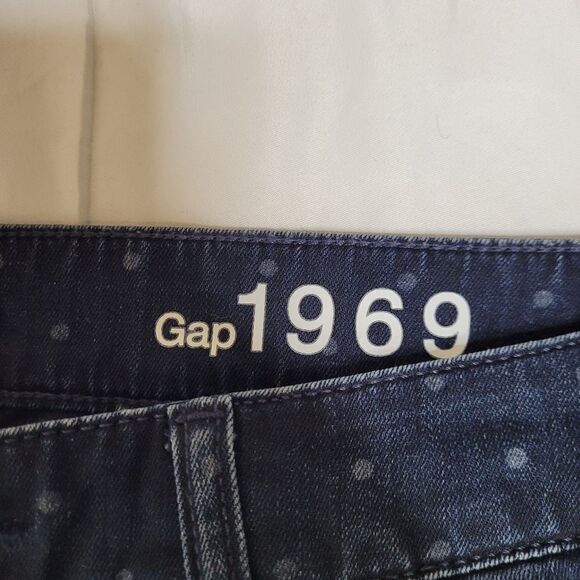 GAP dark wash polka dot retro always skinny stretch jeans 29/8 - Picture 5 of 9